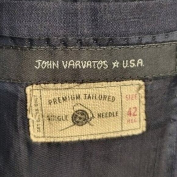 John Varvatos | Men's Wool 2 Button Front Delancey Blazer Jacket Blue - Picture 3 of 6